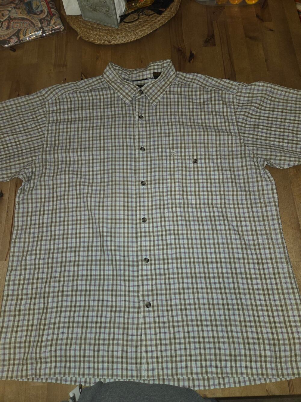 Timberland Men's Short Sleeve Plaid Button Up Shirt Size XL EUC